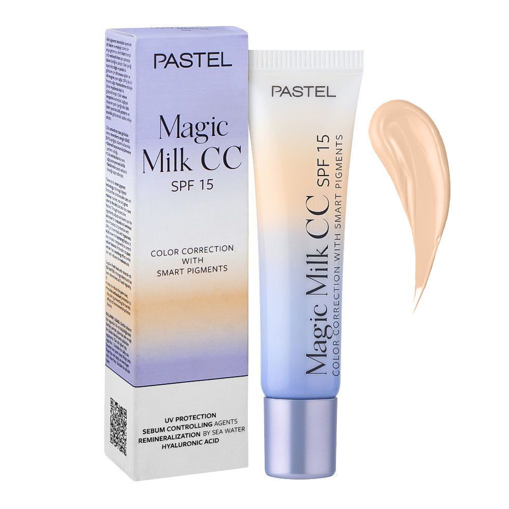 Pastel Magic Milk CC Color Correction Cream with SPF15 & Smart Pigments, 30ml, 50 Light Medium - Front View