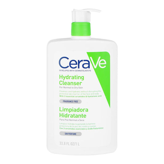 CeraVe Hydrating Facial Cleanser, Ceramides & Hyaluronic Acid, For Normal To Dry Skin, 1000ml -  Front View