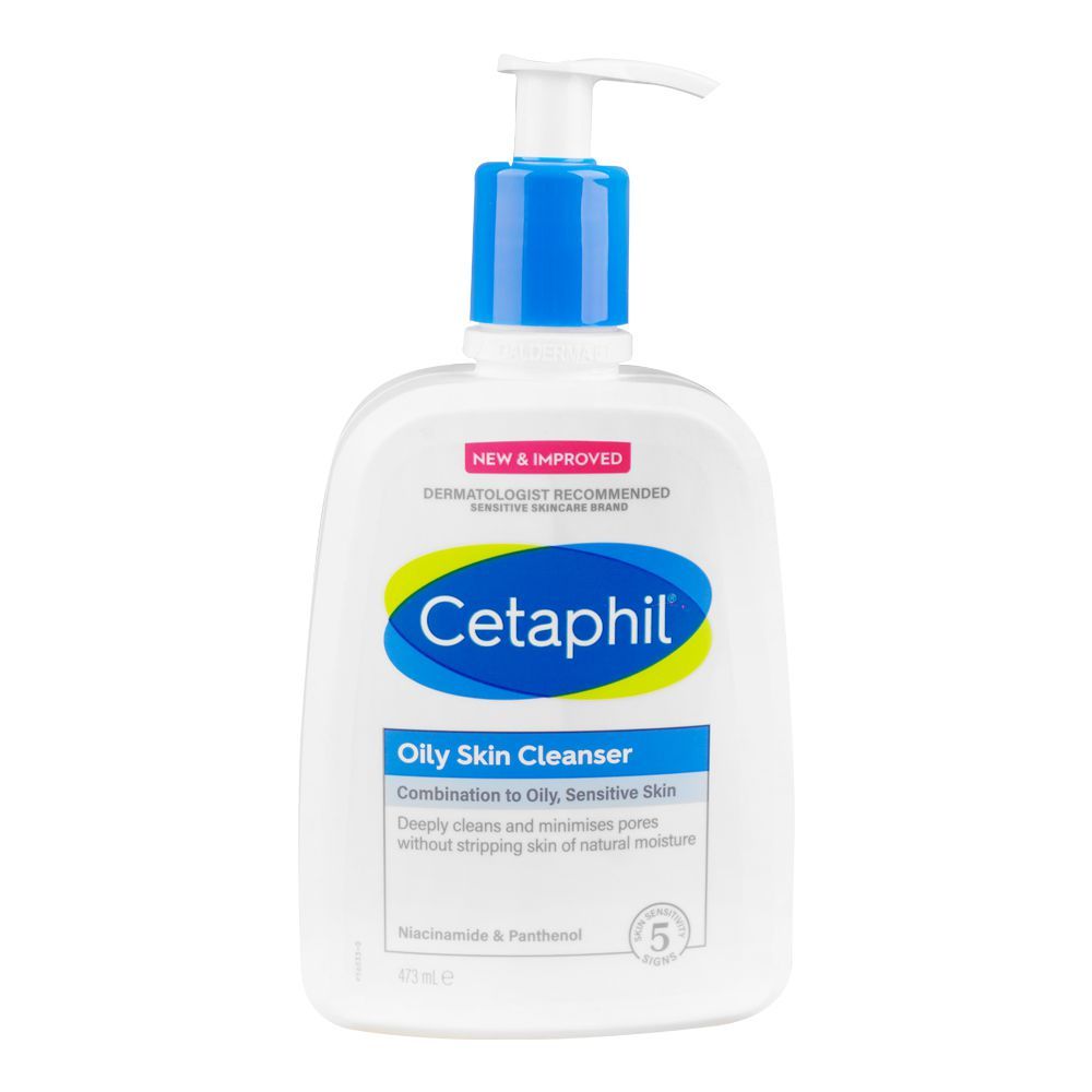 Cetaphil Oily Skin Cleanser with Niacinamide, For Combination & Sensitive Skin, 473ml - Front View