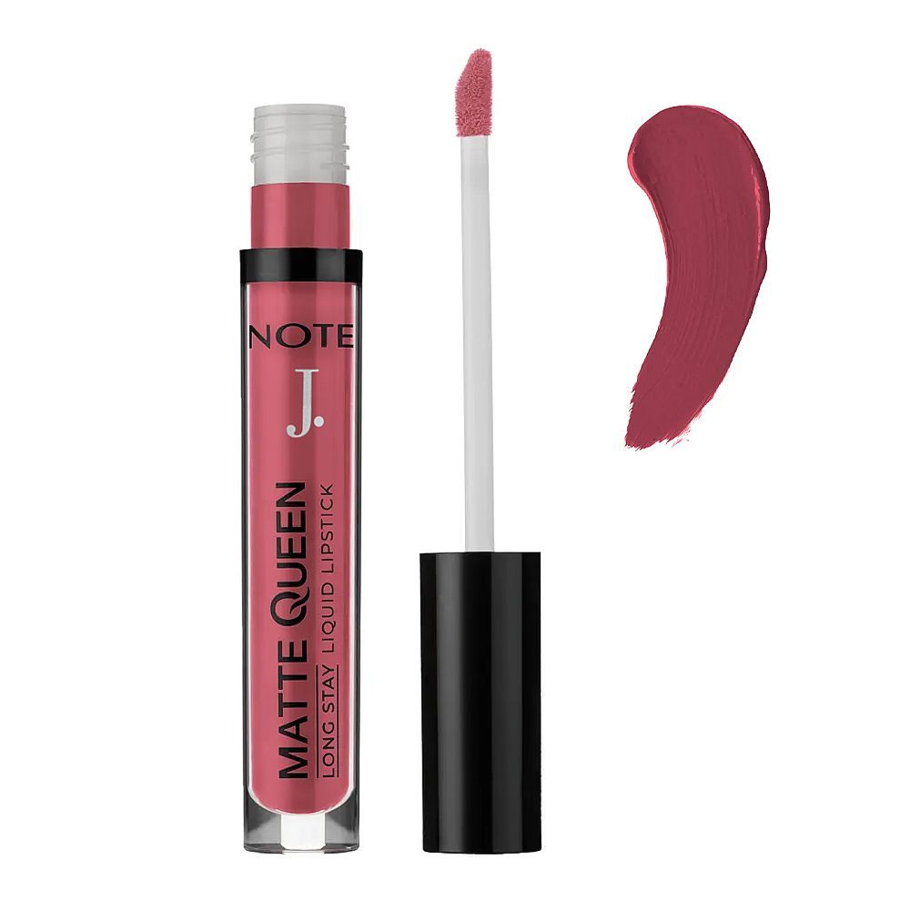 J. Note Matte Queen Long Stay Liquid Lipstick, 4ml, 12 Blush Amour - Front View
