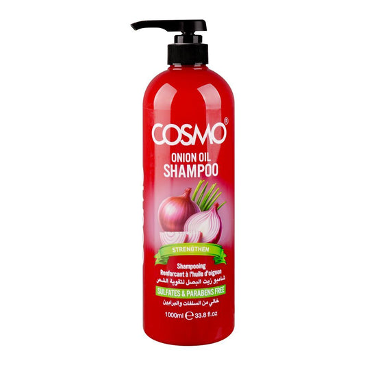 Cosmo Strengthen Onion Oil Shampoo, Sulphate & Paraben Free, 1000ml - Front View