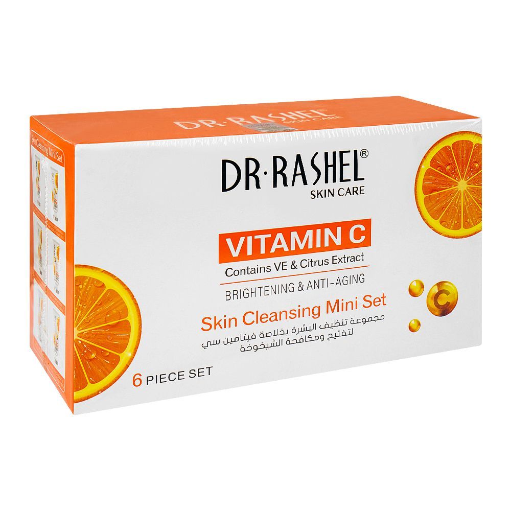 Dr. Rashel Vitamin C Brightening & Anti Aging Skin Care Mini Set, 6-Pack -  Front View