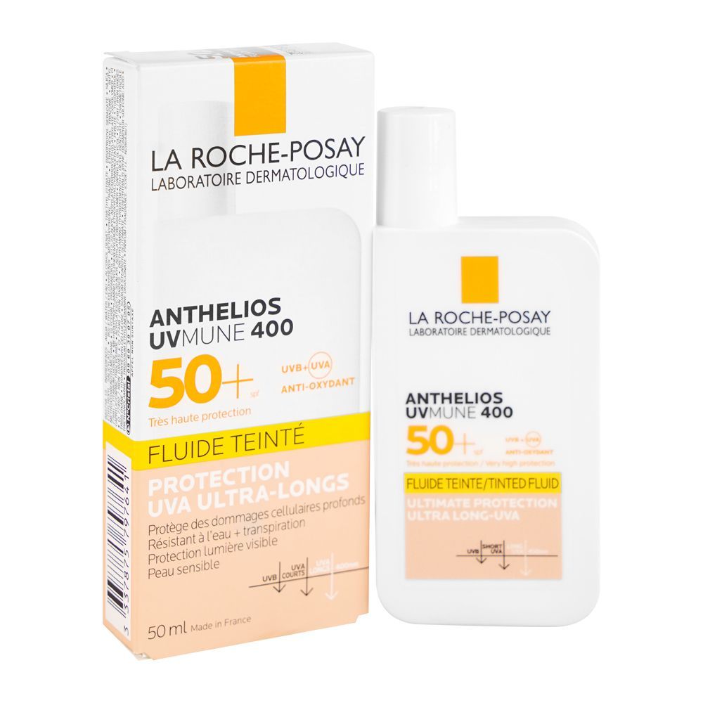 La Roche Posay Anthelios Uvmune 400 Invisible Tinted Fluid SPF 50+ Sunscreen, 50ml - Front View
