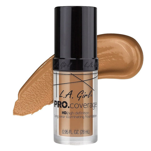 L.A. Girl Pro Coverage HD Long Wear Illuminating Liquid Foundation, 28ml,  GLM646 Beige - Front View