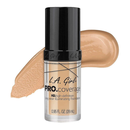 L.A. Girl Pro Coverage HD Long Wear Illuminating Liquid Foundation, 28ml,  GLM642 Fair - Front View