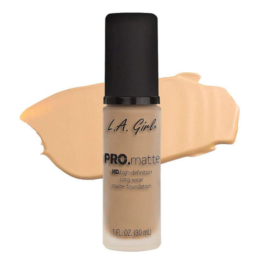 L.A. Girl Pro Matte HD Long Wear Matte Liquid Foundation, 30ml,  GLM672 Bisque - Front View