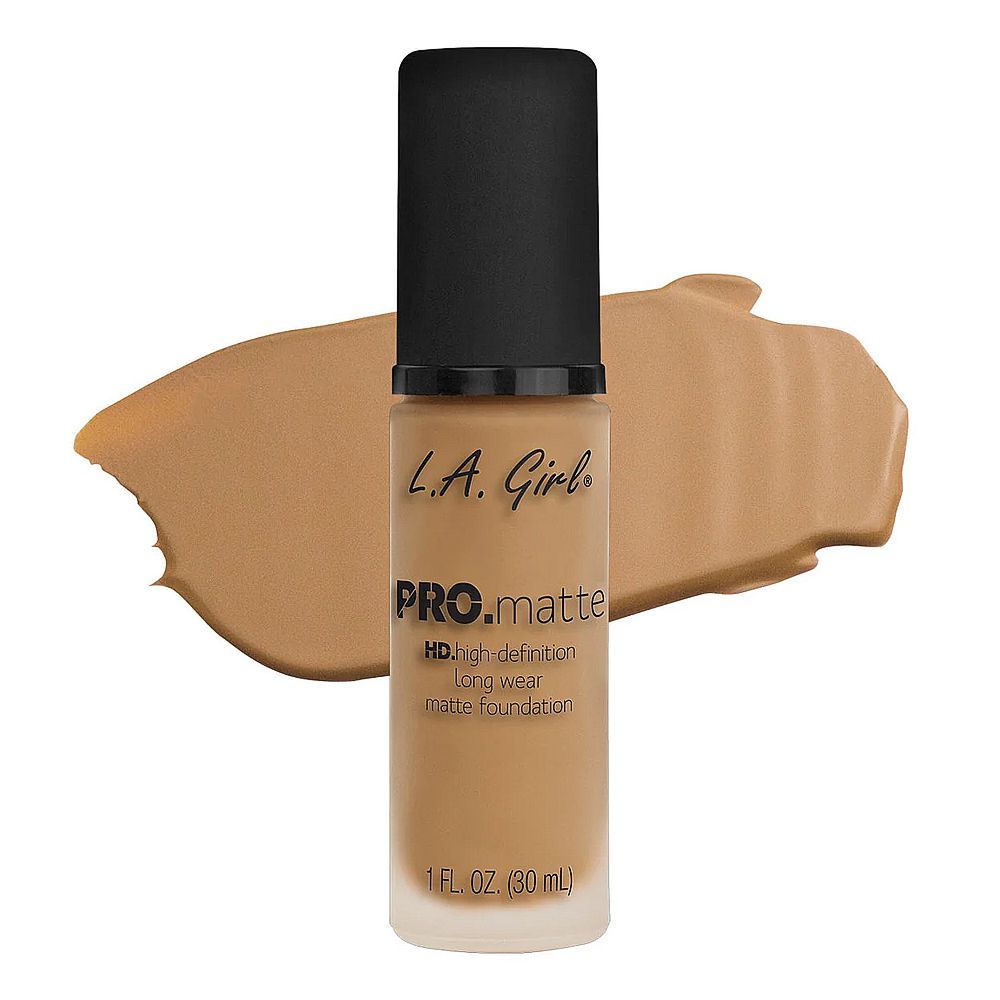 L.A. Girl Pro Matte HD Long Wear Matte Liquid Foundation, 30ml,  GLM675 Medium Beige - Front View