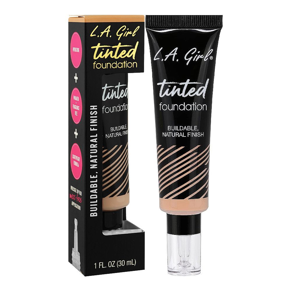 L.A. Girl Tinted Liquid Foundation, 30ml, GLM755 Beige - Front View