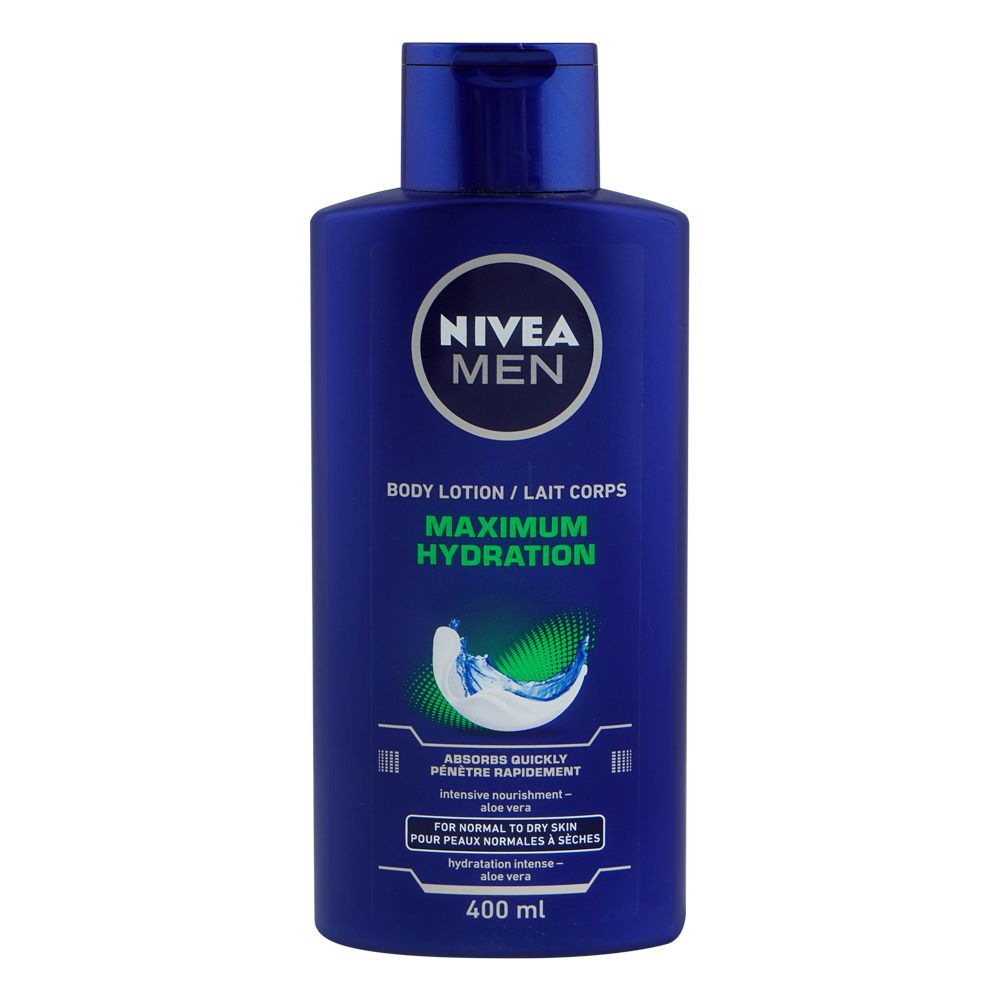 Nivea Men Maximum Hydration Body Lotion, For Normal to Dry Skin, 400ml -  Front View