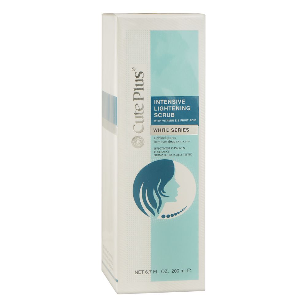Cute Plus White Series Intensive Lightening Scrub with Vitamin E & Fruit Acid, 200ml - Front View