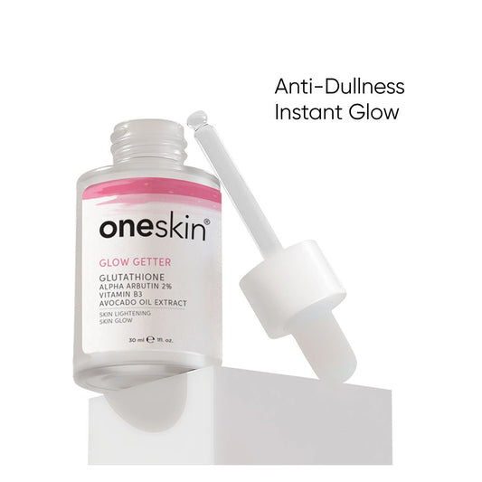 Oneskin Glow Getter Serum with Glutathione, Alpha Arbutin 2%, Vitamin B3 & Avocado Oil, 30ml - Front View