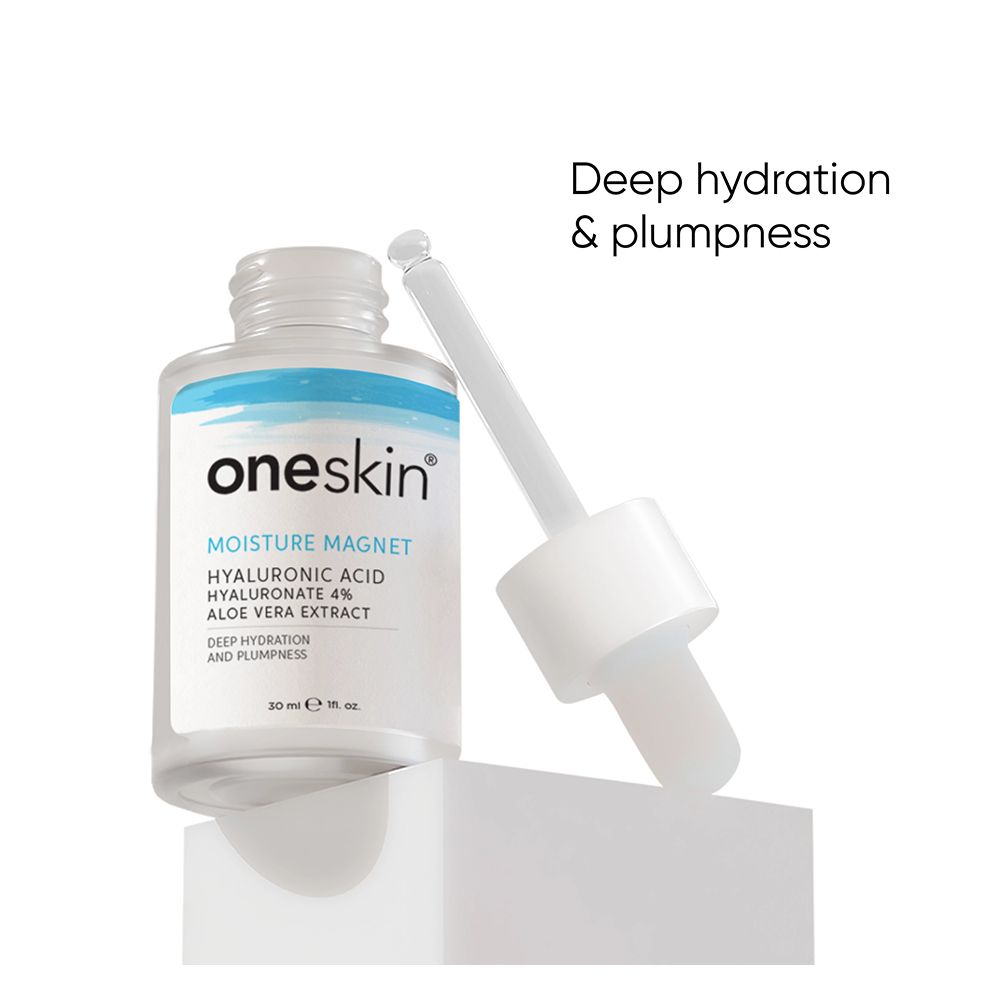 Oneskin Moisture Magnet Serum with Hyaluronic Acid 4% & Aloe Vera, 30ml - Front View