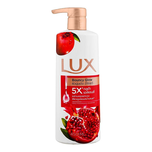 Lux Bouncy Glow Fresh Pomegranate Fragrance Body Wash, 450ml - Front View