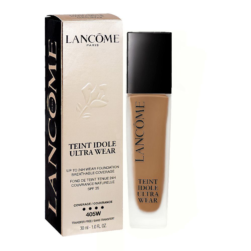Lancome Teint Idole Ultra Wear Liquid Foundation, Transfer-Free, SPF35, 30ml, 405W - Front View