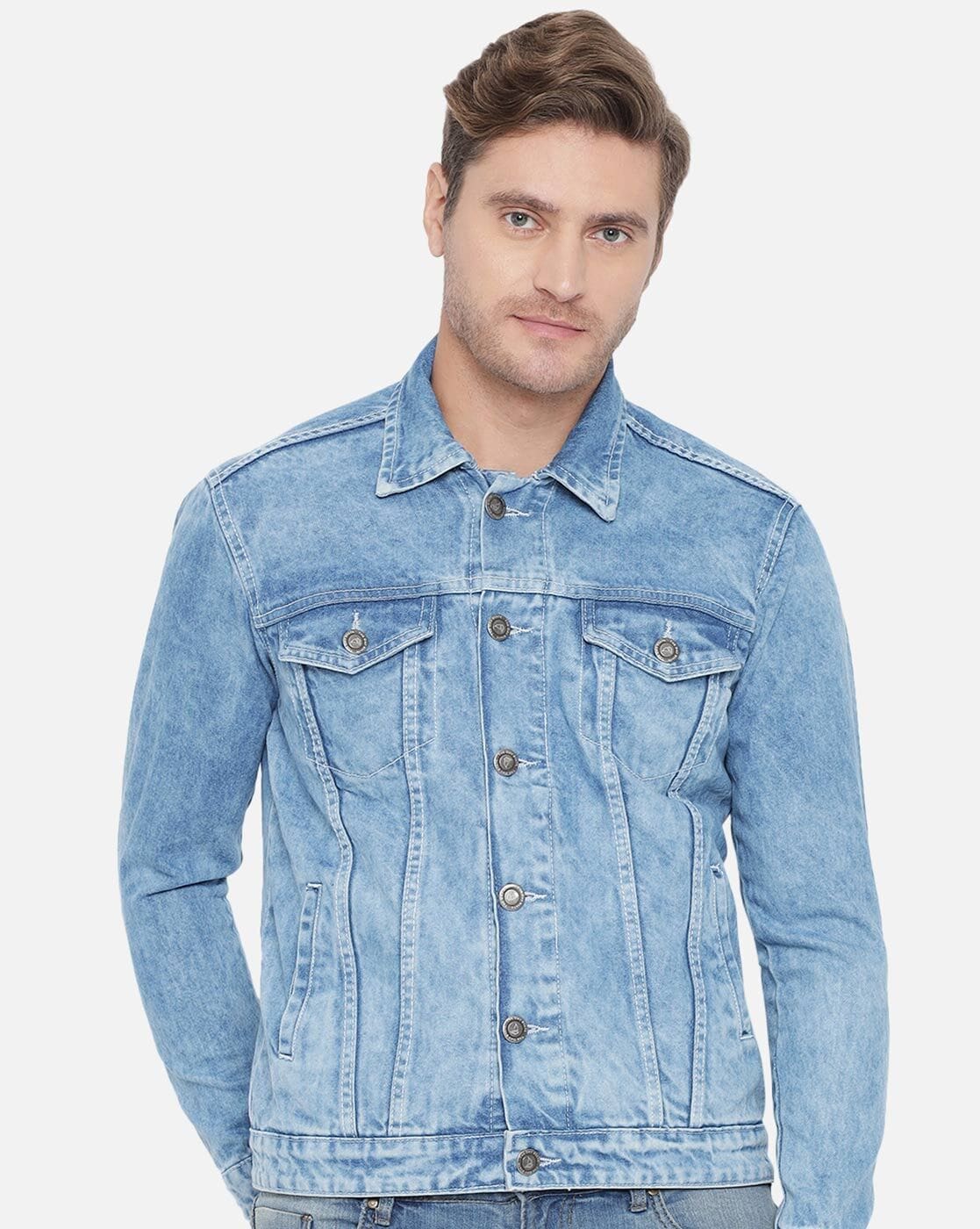 Buy Dyed/Washed Men's Denim Jacket - Vintage Style Premium Quality ...