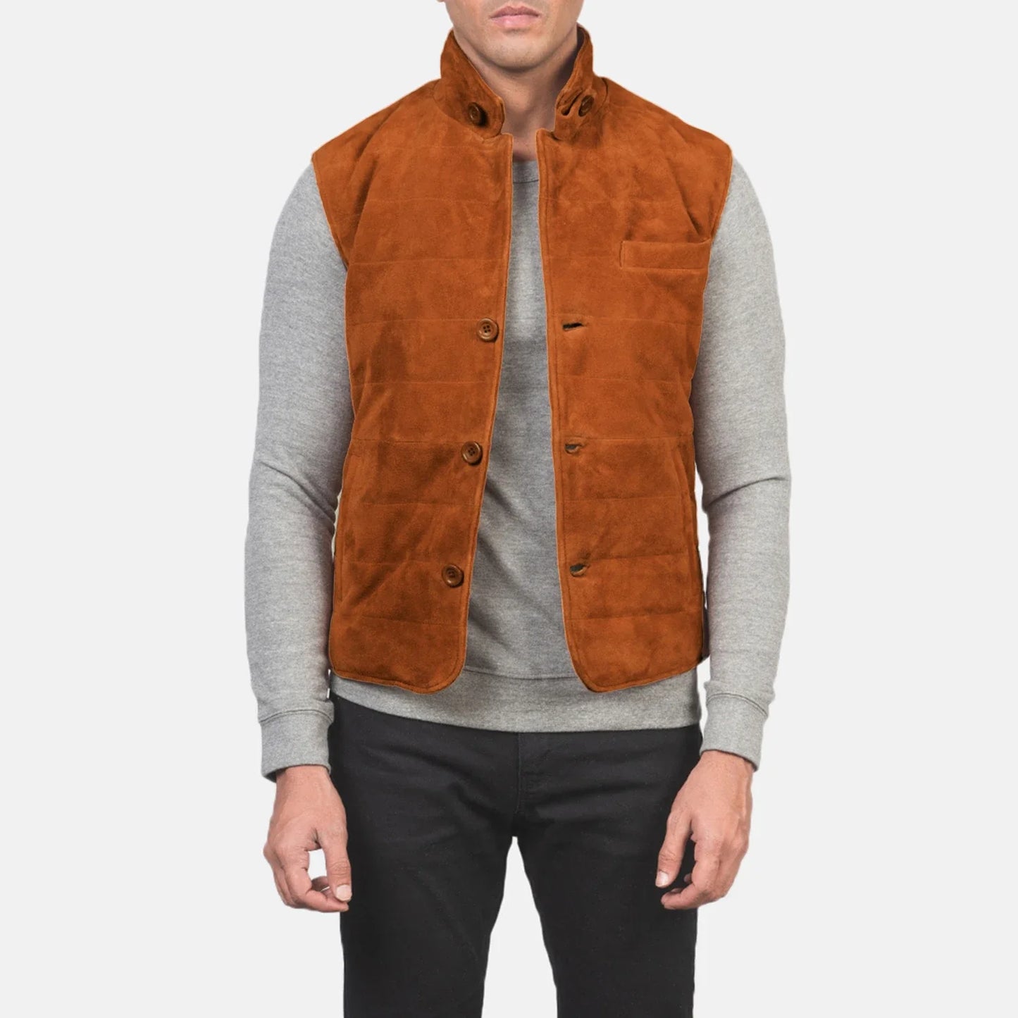 Brown Premium Suede Leather Vest