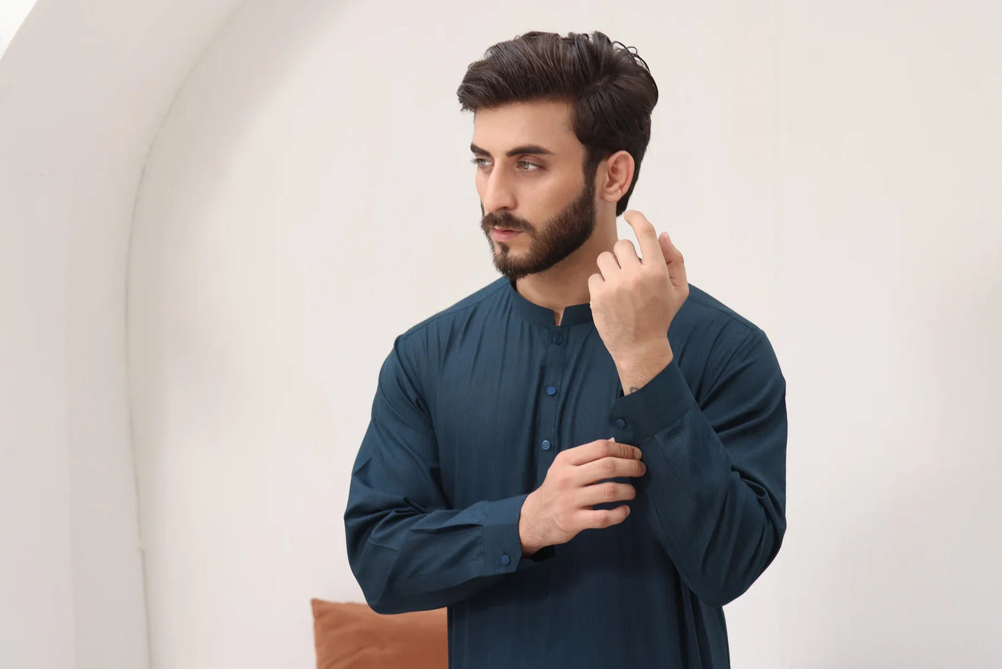 Teal Lagoon: Stylish Shalwar Kameez for Men