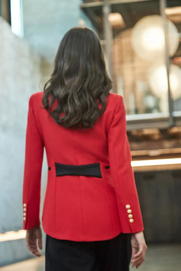 Ace Black Red Military Women Blazer