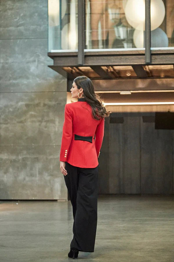 Ace Black Red Military Women Blazer