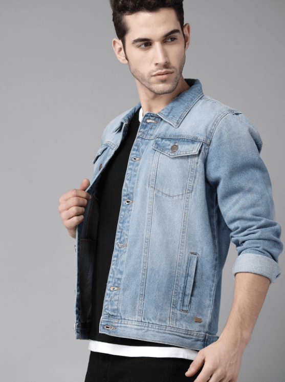 Mens Winter Denim Jacket Light Wash