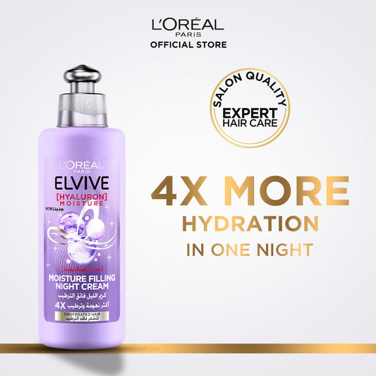 L'Oreal Paris - Elvive Hyaluron Moisture - Moisture Filling Night Cream - 200 ml - Front View