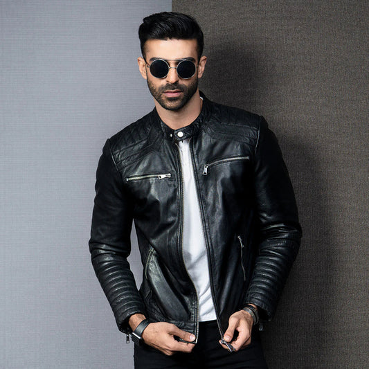 Biker Style Genuine Men's Leather Jacket