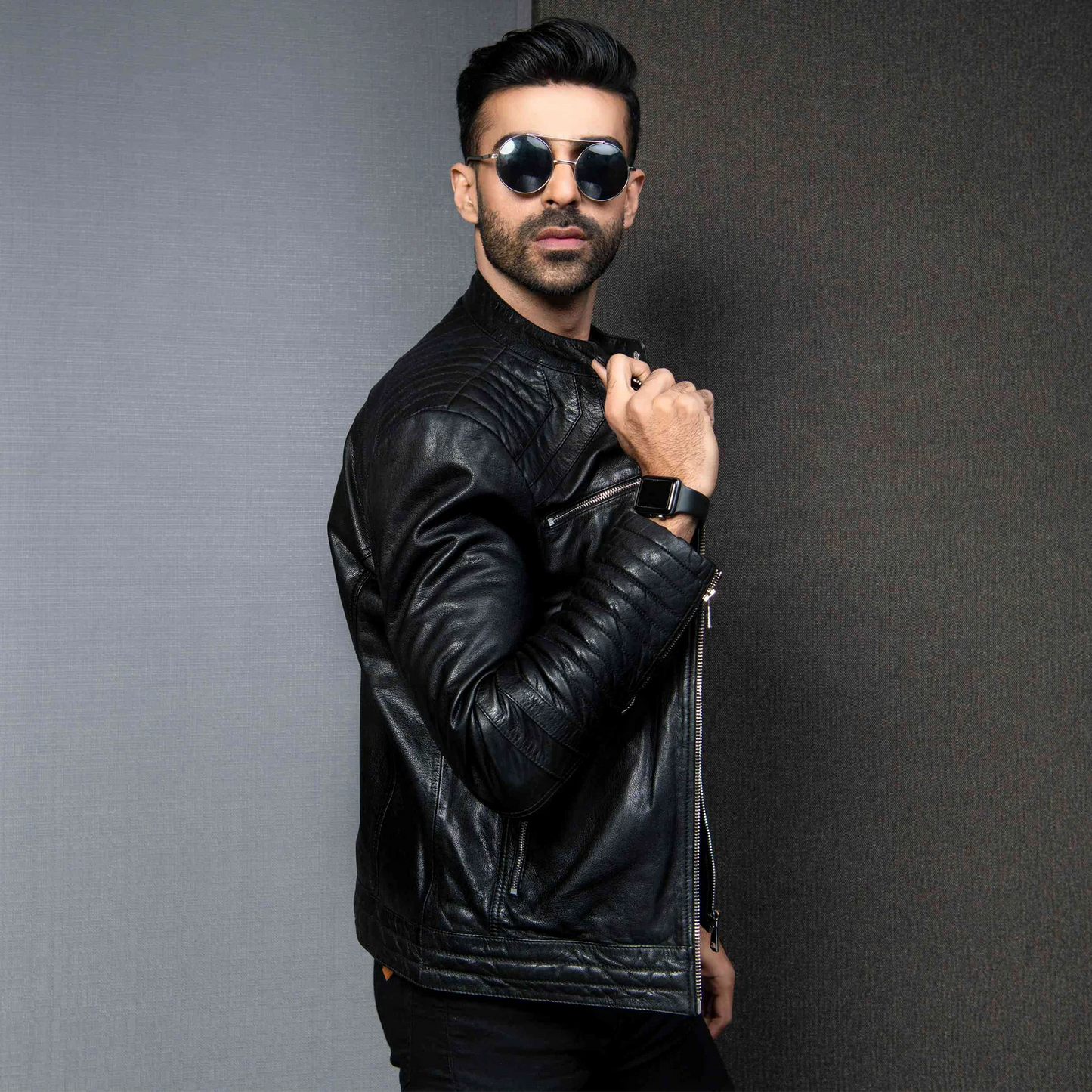 Biker Style Genuine Men's Leather Jacket