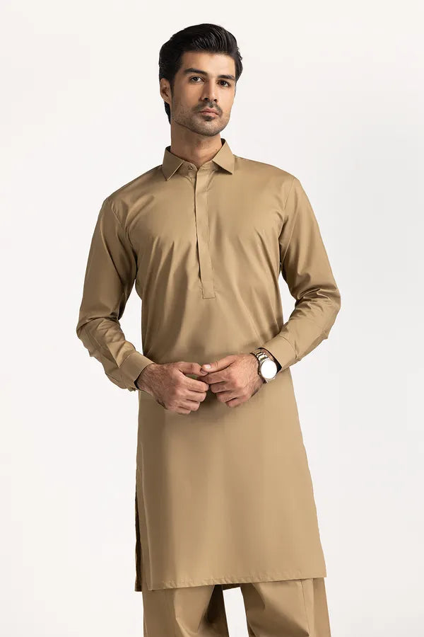 Camel Cotton Shalwar Kameez