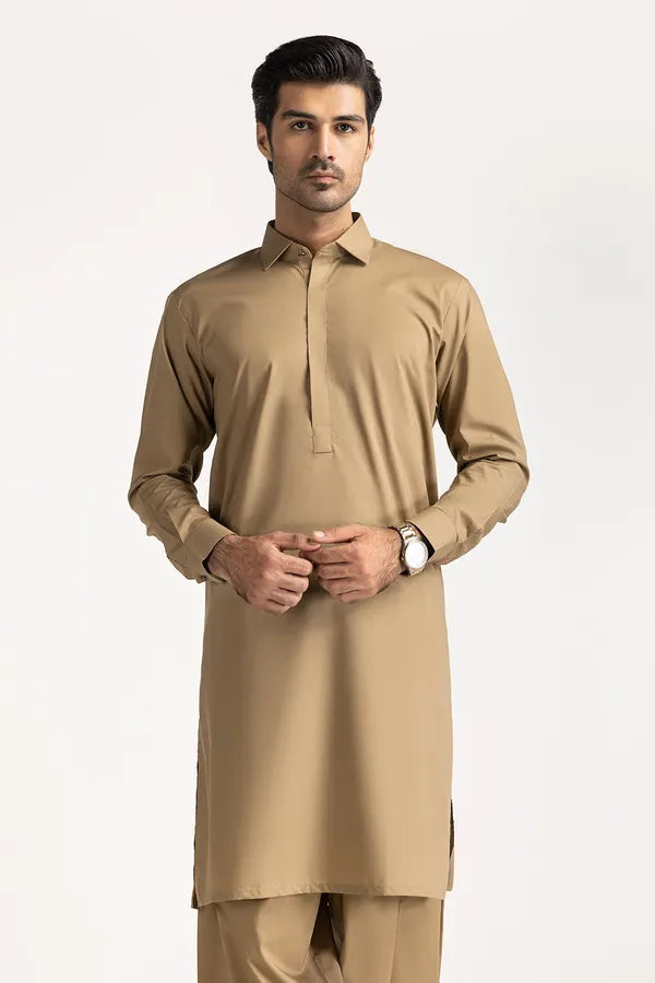 Camel Cotton Shalwar Kameez
