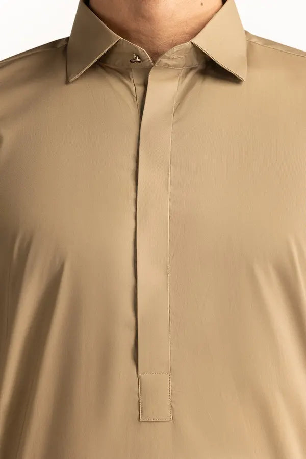 Camel Cotton Shalwar Kameez
