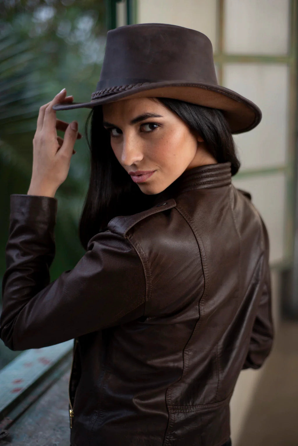 Brown Geneva Biker Leather Jacket