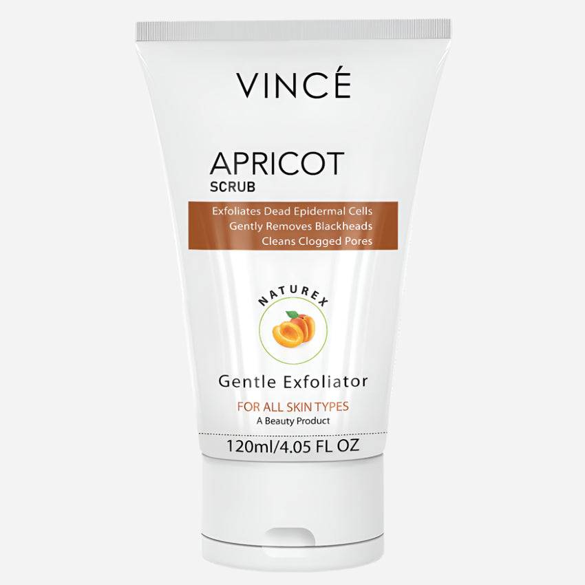 Vince Gentle Exfoliator Naturex Apricot Scrub, All Skin Types - 120ml -  Front View