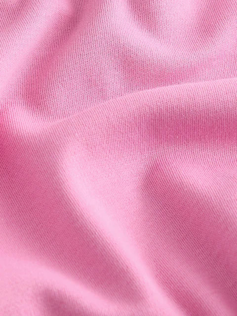 Bright Pink Cotton Relaxed Fit Oversized T-Shirt For Women's