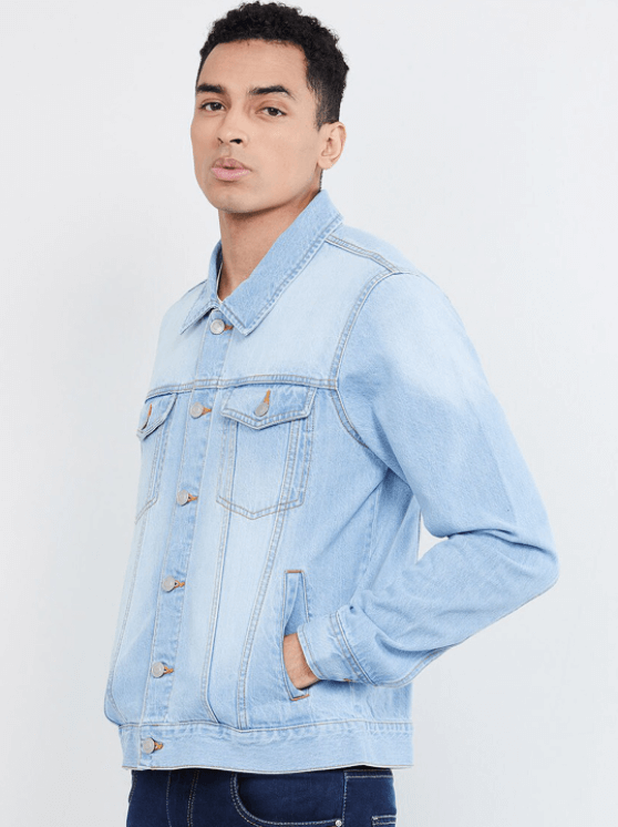 Mens Denim Jacket Ice Blue