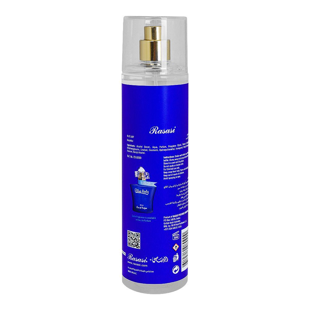 Rasasi Blue Lady Body Mist, For Women, 250ml