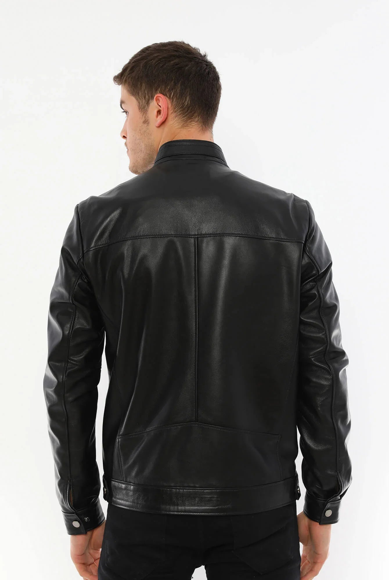 Tom Black Biker Leather Jacket For Men's