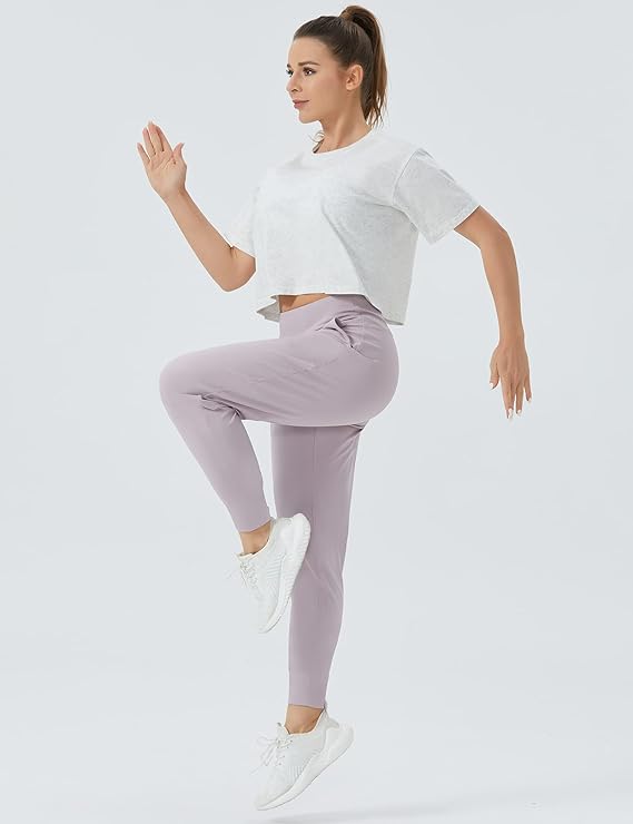 Women's Workout Crop Top T-Shirt Yoga Running Cropped Basic Tee Grey - Front View - AceCart