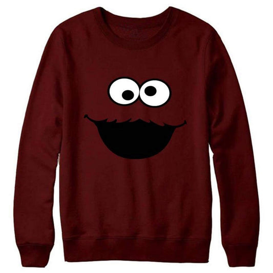 Maroon Cookie Fleece Full Sleeves Pull Over Sweatshirt For Women