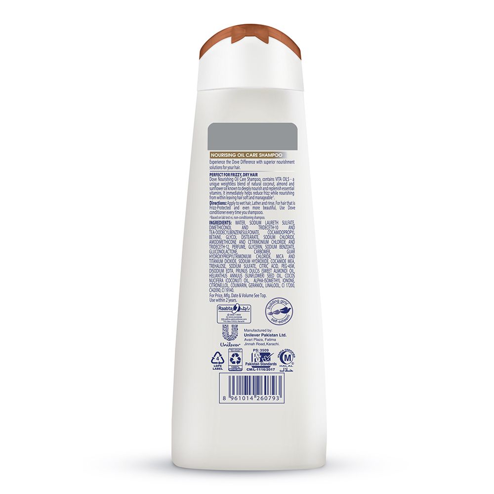 Dove Nourishing Oil Care Shampoo, Frizzy Dry Hair, 175ml