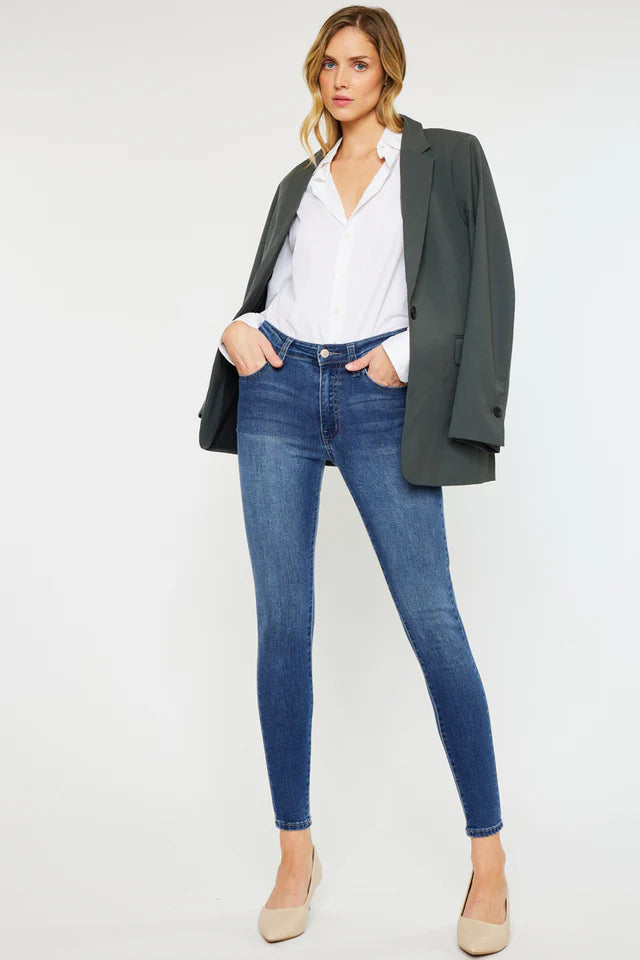 Julija High Rise Super Skinny Mid Blue Jeans