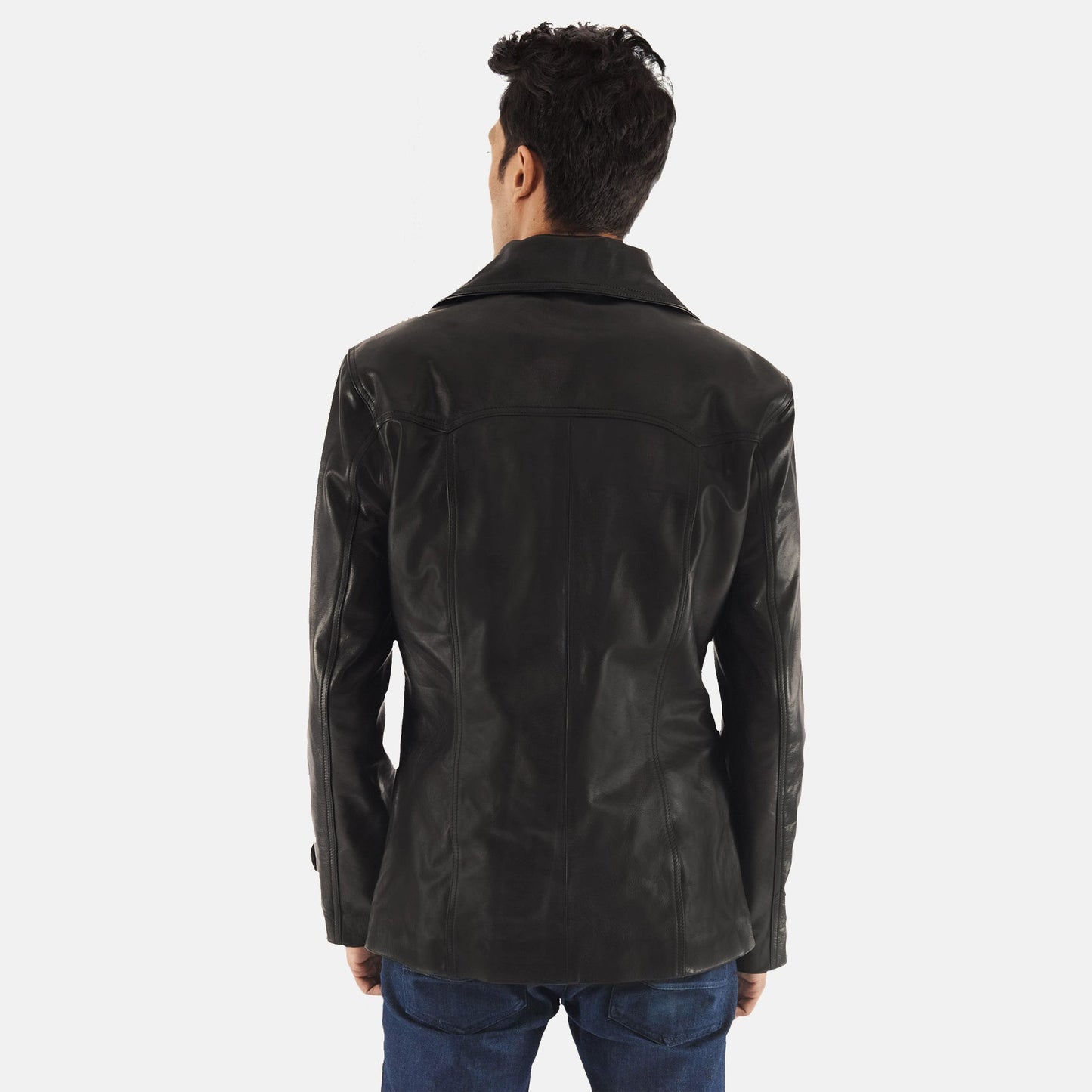 Men's Black Genuine Leather Coat