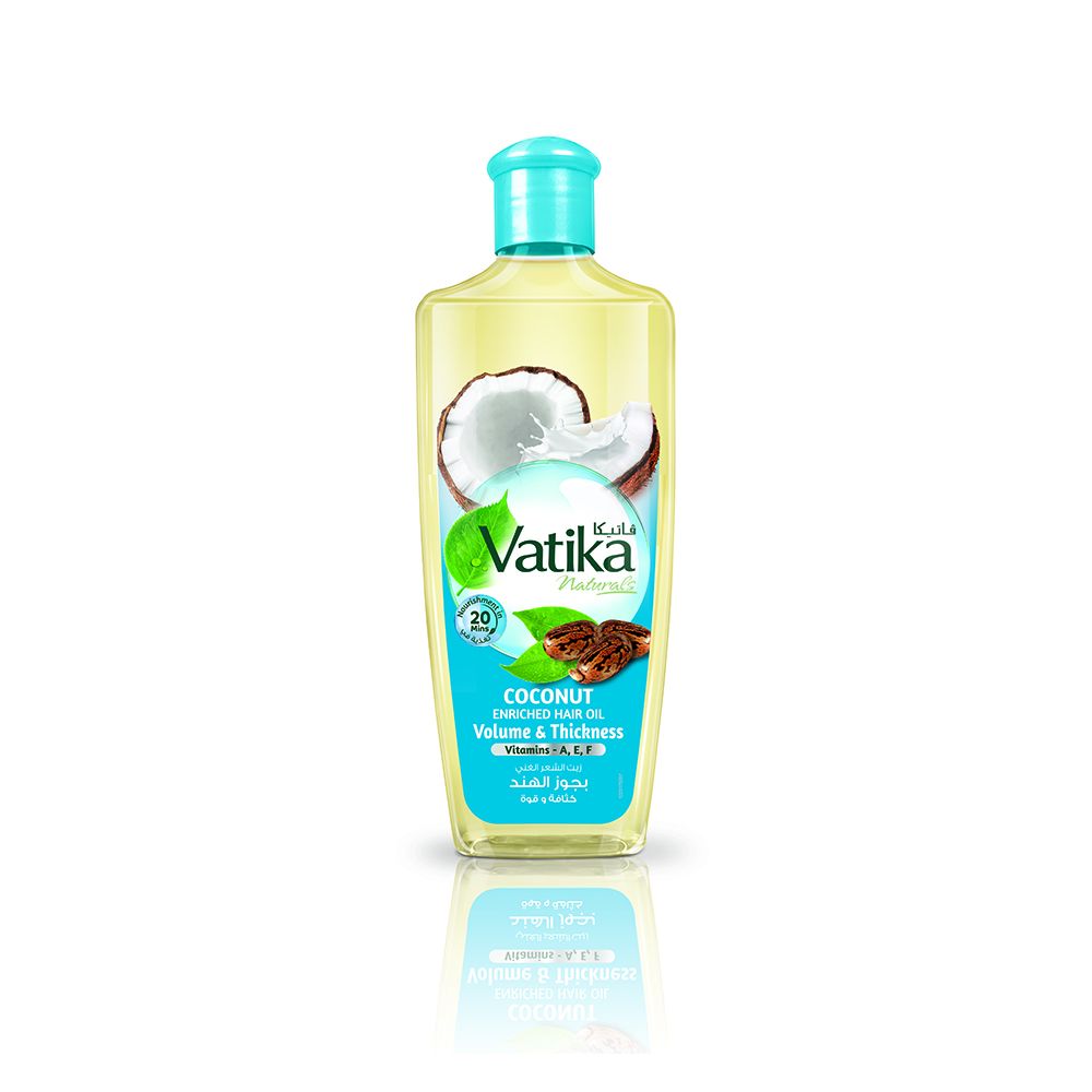 Dabur Vatika Naturals Volume & Thickness Coconut Enriched Hair Oil, 200ml - Front View