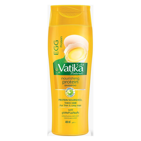 Dabur Vatika Naturals Egg Protein Nourishing Protein Shampoo, For Thin & Limp Hair, 360ml - Front View