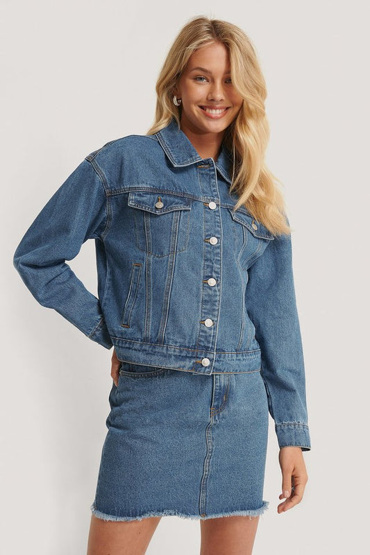 Women Blue Solid Jacket  - Front View - Available in Sizes S