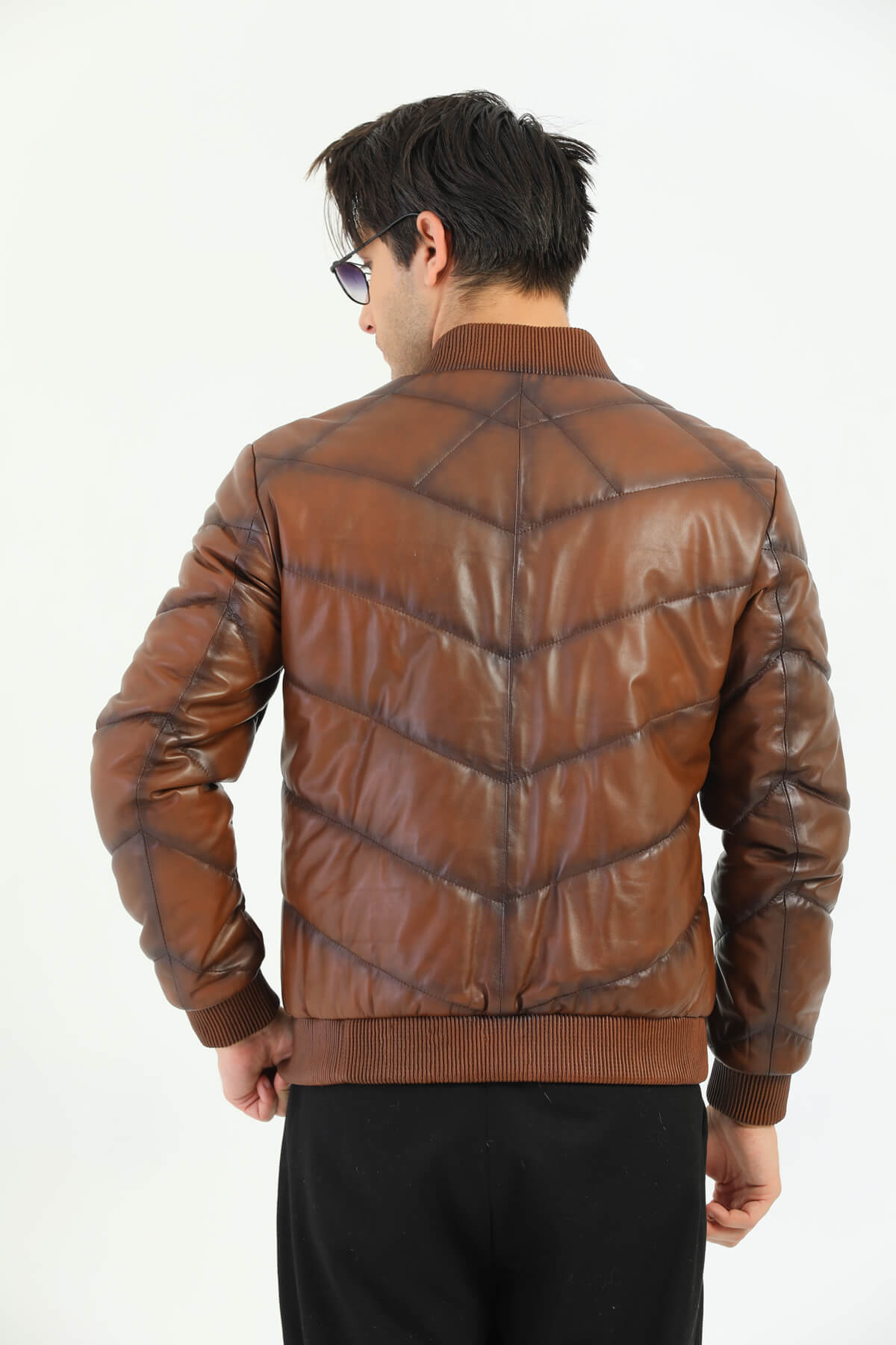 Ace Taranto Brown Leather Jacket Men