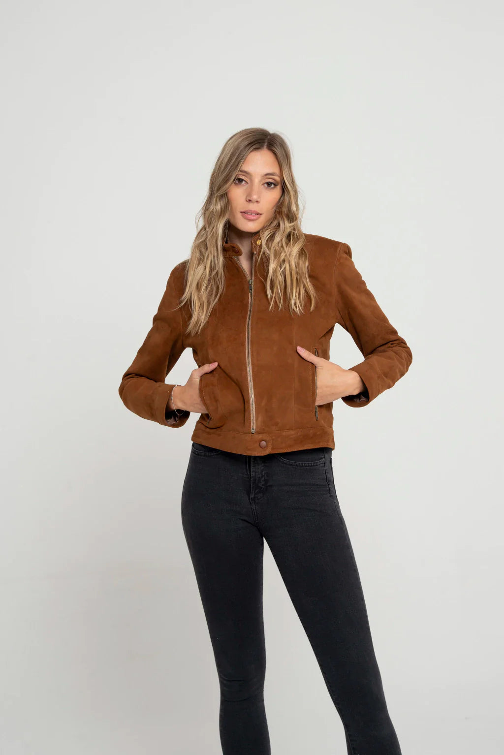 Brown Women's Suede Leather Jacket