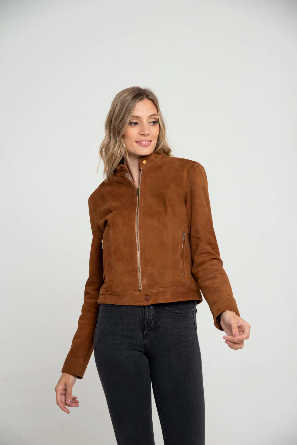 Brown Women's Suede Leather Jacket
