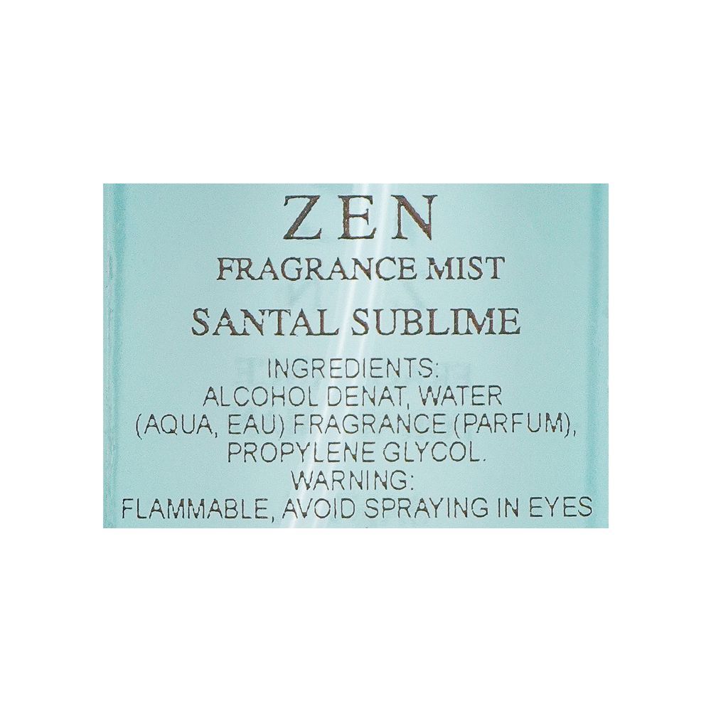 Zen Santal Sublime Woman Fragrance Mist, 250ml