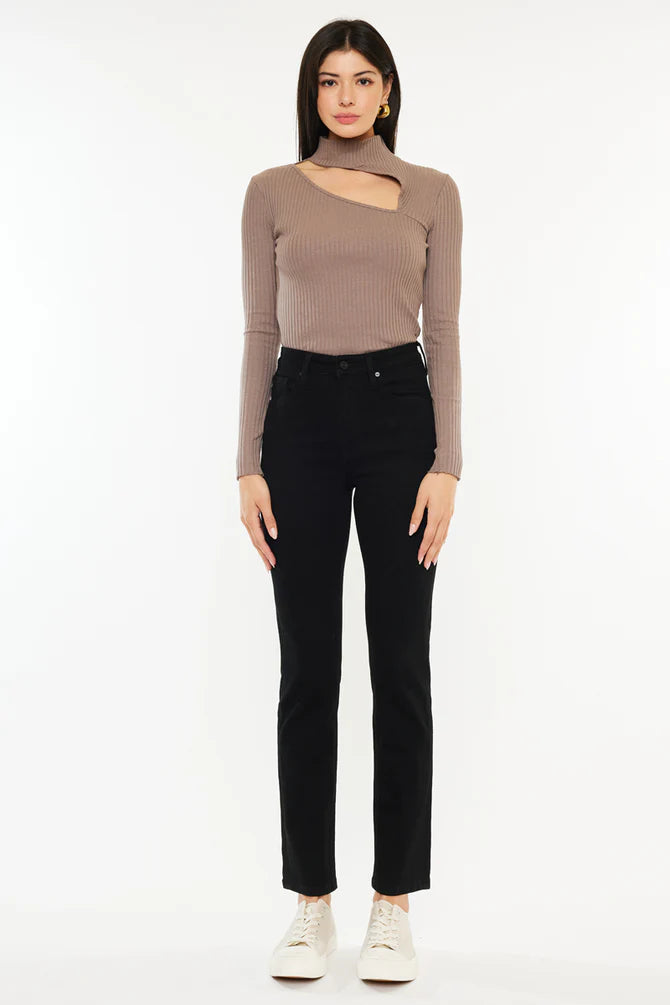 Estelle High Rise Slim Straight Leg Jeans For Women