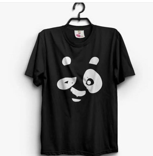 Black Cotton Printd Tshirt For Women - Front View - AceCart